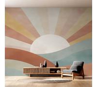 Générique Papier Peint Panoramique Moderne du Milieu du Siècle, Papier Peint Coucher de Soleil Bohème Fond pour Chambre Wallpaper, Fresque Murale pour Salon Salle Deco Murale, 300x210cm D&O174