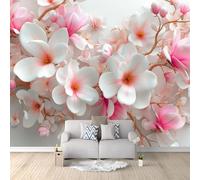 Générique Papier Peint Panoramique Moderne Élégant Floral Magnolia Feuillage, Poster Géant Mural 350 x 256 cm, Intissé Décoration Murale pour Salon & Chambre d'Enfant, Gris Graphite (Non-adhésif)