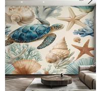 Générique Papier Peint Panoramique Monde Sous-Marin 150x105, Tapisserie Murales Papier Peint Coquillage Tortue de Mer Décoration Murale Salon, Intissé Wallpaper W26