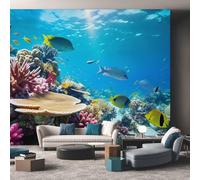 Générique Papier Peint Panoramique Monde Sous-Marin 250x175, Tapisserie Murales Papier Peint Vie Marine Animaux Marins Décoration Murale Salon, Intissé Wallpaper W&30