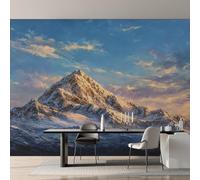 Générique Papier Peint Panoramique Montagne Enneigée, Papier Peint Paysage Nature Paysage 200 x 140 cm, Photo Décoration Murale, Papiers Peints Intissé Décoration Murale Salon Chambre EL&D68