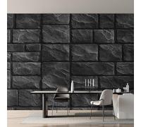 Générique Papier Peint Panoramique Mur de Briques, Papier Peint Texture Pierre Gris pour Chambre, Décoration Murale pour Salon, 280 x 200 cm (L x H) Poster Mural & Wallpaper K-MZ&1