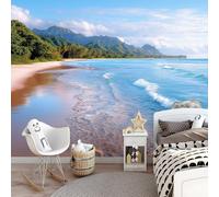 Générique Papier Peint panoramique Nature Côte Montagnes Brume Coco Grove 3D 400 x 280 cm, intissé XXL Moderne Décoration Murale Salon Chambre à Coucher Bureau Salle Enfants, Multicolore