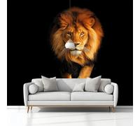 Générique Papier Peint Panoramique Nature Faune Sauvage Lion Portrait, Format XXL Murale Pour Fille Garçon Décoration Murale Chambre Enfant Noir 200 x 140 cm Non-tissé, Non auto-adhésif