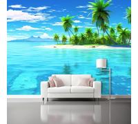 Générique Papier Peint Panoramique Océan Ciel Îles Motif - 400 x 280 cm Poster Papier Peint intissé Décoration pour Salon Chambre Tv Fond D'Écran, Nature Thème 3D Personnalisé Murales