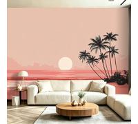 Générique Papier Peint Panoramique Océan Plage Coucher De Soleil 400 x 280cm - Papier Peint Intissé Minimaliste Paysage Géant 3D Décoration Murale pour Salon Chambre Salle à Manger Chambre d'Enfant