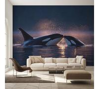 Générique Papier Peint Panoramique Orque 400x280, Tapisserie Murales Papier Peint Animaux Marins Orque Décoration Murale Salon, Intissé Wallpaper W25
