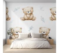 Générique Papier Peint Panoramique Ours Mignon, Papier Peint Ours en Peluche Aquarelle pour Chambre, Décoration Murale pour Salon, 300 x 250 cm (L x H) Poster Mural & Wallpaper K-MZ&36
