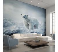 Générique Papier Peint Panoramique Ours Polaire 280x200, Tapisserie Murales Papier Peint Animaux Polaire Décoration Murale Salon, Intissé Wallpaper W&61