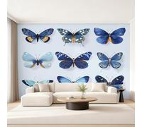 Générique Papier Peint Panoramique Papillon Bleu 200x140, Tapisserie Murales Papier Peint Insecte Spécimen Décoration Murale Salon, Intissé Wallpaper W30