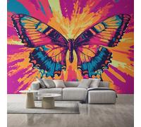 Générique Papier Peint Panoramique Papillon, Papier Peint Graffiti Street Art Hip-Hop Fond pour Chambre Wallpaper, Fresque Murale pour Salon Salle Deco Murale, 300x210cm D&O41