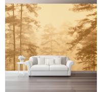 Générique Papier Peint Panoramique Paysage de Des Tons Doux Et Chauds Une Ambiance Artistique, Intissé Brun pour Salon Chambre Restaurant Couloir TV Fond Décor Mural - 250 x 175 cm（WxH