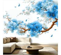Générique Papier Peint Panoramique Peinture À L'Encre Chinoise 300 x 210 cm - Décoration Murale Fleurs Branches - Tapisserie Murales Papier Peint Intissé - Poster Tableaux Photo Muraux