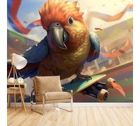 Générique Papier Peint Panoramique Perroquets, Poster Mural Chambre Oiseaux Colorésart Mural Premium Effet Visuel Impressionnant Cache Les Imperfections Du Mur Sans Odeur 300X210cm