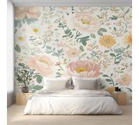 Générique Papier Peint Panoramique Pivoine Rose, Papier Peint Plante Floral Marguerite 400 x 280 cm, Photo Décoration Murale, Papiers Peints Intissé Décoration Murale Salon Chambre EL&D62