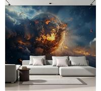 Générique Papier Peint Panoramique Planète Intissé Poster Fresque Murale 3D Ciel étoilé Univers Décoration Murale Art Wallpaper pour Salon Cuisine Bureau Chambre d'enfant 200x140 cm R-33