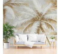 Générique Papier Peint Panoramique Plantes Tropicales, Palmiers Toison Mur 350x256cm(L x H) Moderne Papier Peint Intissé pour Chambre Salon Bureau Personnalisé Décoration Murale Bananier Vintage