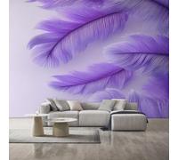 Générique Papier Peint Panoramique Plumes Violettes, Papier Peint Art 3D, Fresque Murale, Decoration Chambre Salon, 100 x 70 cm &SO223