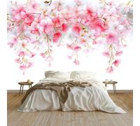 Générique Papier Peint Panoramique Poétique Romantique Fleurs Tiges Couronne Blanc Pur, Poster Mural Géant Intissé, Tapisserie pour Décoration Salon et Chambre d'Enfants 250 x 175 cm