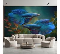 Générique Papier Peint Panoramique Poisson Combattant, Papier Peint Vie Marine Fond pour Chambre Wallpaper, Fresque Murale pour Salon Salle Deco Murale, 450x315cm D&O73