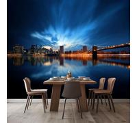 Générique Papier Peint Panoramique Pont De Brooklyn New York 400x280 cm Papier Peint Photo Mural Intissé, Poster Tapisserie Mural Personnalisé 3D Pour Salon Chambre Décoration Murale