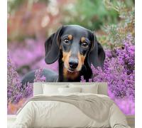 Générique Papier peint Panoramique pour Enfant 150 x 105 cm - Photo Murale Animaux Teckel Rustique Campagne - Revêtement Mural Décoratif - Décoration pour Salon, Chambre, Cuisine, Salle de Bain, Ado