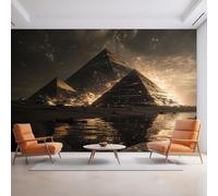 Générique Papier Peint Panoramique Pyramide, Papier Peint Égypte Fantastique Fond pour Chambre Wallpaper, Fresque Murale pour Salon Salle Deco Murale, 366x254cm D&O72