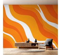 Générique Papier Peint Panoramique Rayure Rétro 250x175, Tapisserie Murales Papier Peint 70s Groovy Décoration Murale Salon, Intissé Wallpaper W10