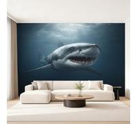 Générique Papier Peint Panoramique Requin 250x175, Tapisserie Murales Papier Peint Animaux Marins Vie Marine Décoration Murale Salon, Intissé Wallpaper W&50