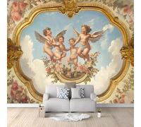 Générique Papier Peint Panoramique Rétro Ange Art Romain Ancien 250x175 cm Poster Geant Mural 3D, Tapisserie Photo Peinture Murale, Papier Peint Intissé Fresque pour Salon Chambre Toile Fond TV