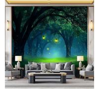 Générique Papier Peint Panoramique Rêve Lucioles Forêt, Papier Peint Intissé Style Photographie - Affiche Géante Decoration 250 x 175 cm pour Salon Chambre Chambre D'Enfant Décoration Murale