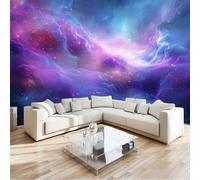 Générique Papier Peint Panoramique Romantique Esthétique Nébuleuse Interstellaire 250 x 175 cm, 3D Tapisserie Murale Bleu-Violet Intissé, Poster Géant pour Salon, Chambre et Bureau