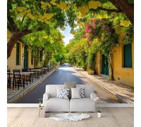 Générique Papier Peint Panoramique Rues De La Ville D'Athènes Grèce 350x256 cm Papier Peint Intissé Mural, Poster Geant Mural 3D, pour Salon Chambre d'enfants restaurant Décoration Murale
