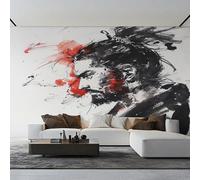 Générique Papier Peint Panoramique Samouraï Japonais, Papier Peint Japonaise Peinture à l'encre 400 x 280 cm, Photo Décoration Murale, Papiers Peints Intissé Décoration Murale Salon Chambre EL&D59