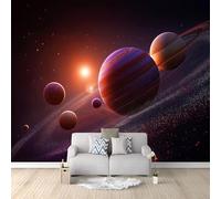Générique Papier Peint Panoramique Sci-Fi Univers Planète Exploration Espace, Poster Géant Mural 250 x 175 cm, Intissé Décoration Murale pour Salon & Chambre d'Enfant, Violet Foncé (Non-adhésif)