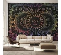 Générique Papier Peint Panoramique Soleil et Lune, Papier Peint Astrologie Céleste pour Chambre, Décoration Murale pour Salon, 280 x 200 cm (L x H) Poster Mural & Wallpaper K-MZ&10