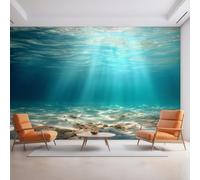 Générique Papier Peint Panoramique Sous-Marin, Papier Peint Lumière du Soleil Fond pour Chambre Wallpaper, Fresque Murale pour Salon Salle Deco Murale, 250x175cm D&O58