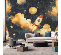Générique Papier Peint Panoramique Spatiale - Papier Peint Fusée Planète Enfant - Deco Chambre Salon - Fresque Murale - Wallpaper - 310x250 cm A-1103