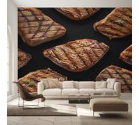 Générique Papier Peint Panoramique Steak Grillé, Papier Peint Steak 3D pour Chambre, Décoration Murale pour Salon, 250 x 175 cm (L x H) Poster Mural & Wallpaper K-MZ&10