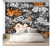 Générique Papier Peint Panoramique Street Art, Papier Peint Graffiti Hip Hop Fond pour Chambre Wallpaper, Fresque Murale pour Salon Salle Deco Murale, 396x280cm D&O167