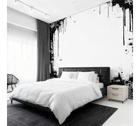 Générique Papier Peint Panoramique Street Art, Papier Peint Graffiti Noir Blanc Fond pour Chambre Wallpaper, Fresque Murale pour Salon Salle Deco Murale, 450x315cm D&O191