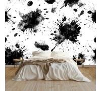 Générique Papier Peint Panoramique Tapisserie Intissé Murales Graffiti À L'Encre, Papier Peint Enfant pour Salon Chambre Décoration, Poster Mural 300x210 cm Chambre Enfant, Noir Et Blanc