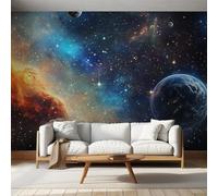 Générique Papier Peint Panoramique Terre Universl Galaxie - Papier Peint Voie Lactée Spatia Enfants - Deco Chambre Salon - Fresque Murale - Wallpaper - 350x256 cm B578