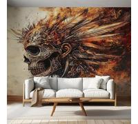 Générique Papier Peint Panoramique Tête de Mort Gothique, Papier Peint Crâne Mécanique Fond pour Chambre wallpaper, Fresque Murale pour Salon Salle Deco Murale, 152x104cm D&O18