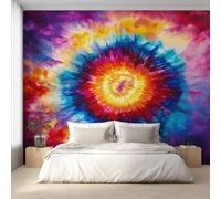 Générique Papier Peint Panoramique Tie-dye, Papier Peint Psychédélique Coloré Fond pour Chambre Wallpaper, Fresque Murale pour Salon Salle Deco Murale, 152x104cm D&O36