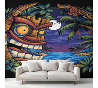Générique Papier Peint Panoramique Tiki Bar Tropical, Papier Peint Fête Hawaïenne, Fresque Murale, Decoration Chambre Salon, 450 x 315 cm C&MI12