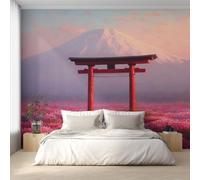 Générique Papier Peint Panoramique Torii Japonais, Papier Peint Montagne Enneigée Japonaise 310 x 250 cm, Photo Décoration Murale, Papiers Peints Intissé Décoration Murale Salon Chambre EL&D78