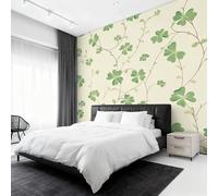 Générique Papier Peint Panoramique Trèfle à Quatre Feuilles, Papier Peint Saint-Patrick Fond pour Chambre Wallpaper, Fresque Murale pour Salon Salle Deco Murale, 152x104cm D&O111