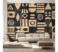 Générique Papier Peint Panoramique Tribu Africaine, Papier Peint Ethnique Traditionnel Fond pour Chambre Wallpaper, Fresque Murale pour Salon Salle Deco Murale, 250x175cm D&O140