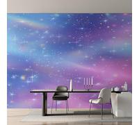 Générique Papier Peint Panoramique Univers Espace, Papier Peint Ciel Étoilé Fond pour Chambre Wallpaper, Fresque Murale pour Salon Salle Deco Murale, 396x280cm D&O178